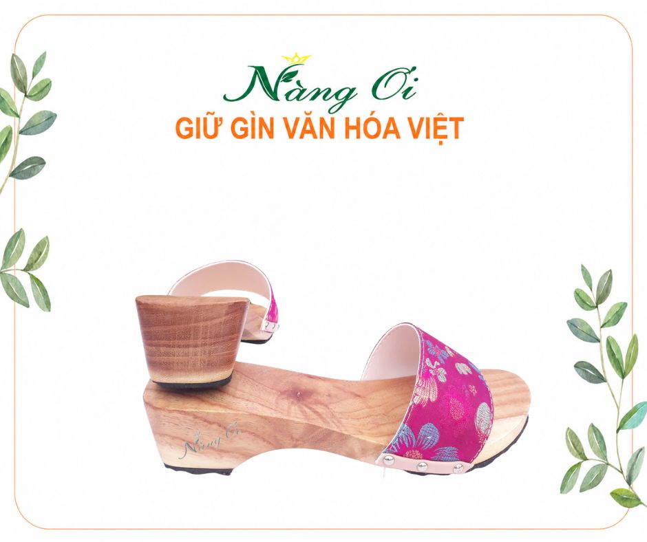 guốc gỗ nữ cao 5cm